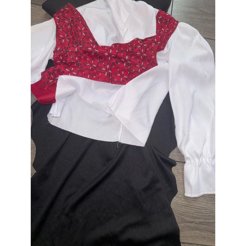 Kids Vampire Costume Top Red Vest Black Cape Small 880017 Dracula Halloween
